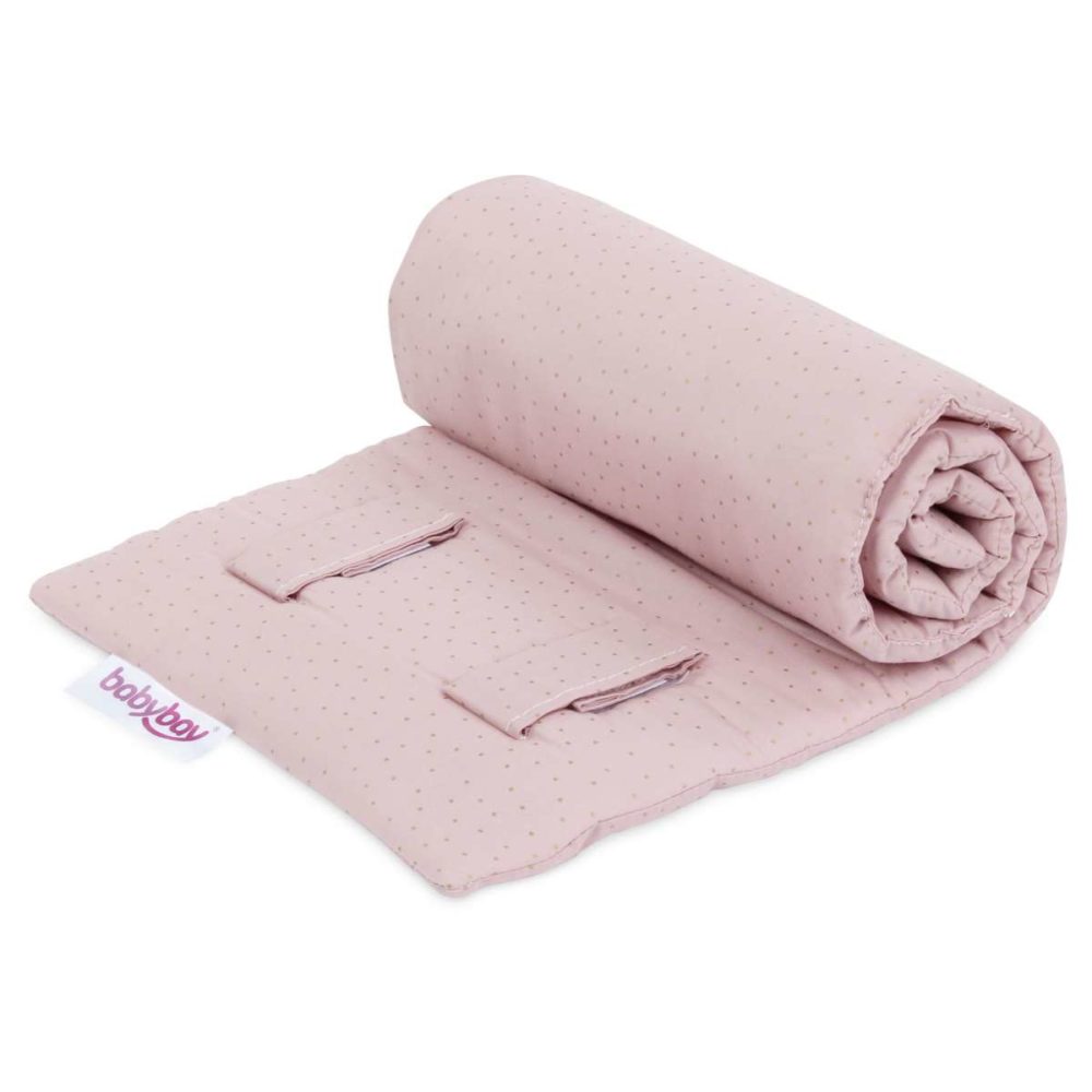 coton organique Royal – rose / pois pailleté or