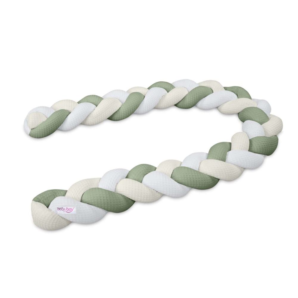 piqué de gaufre tressée – blanc / ivory / vert jade