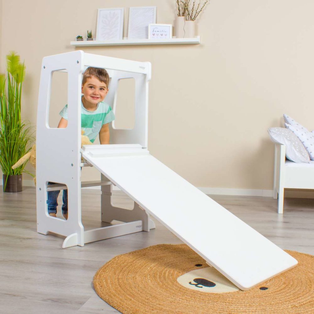 échelle d‘escalade etTOboggan Littlefoot 2 en 1 – blanc laqué