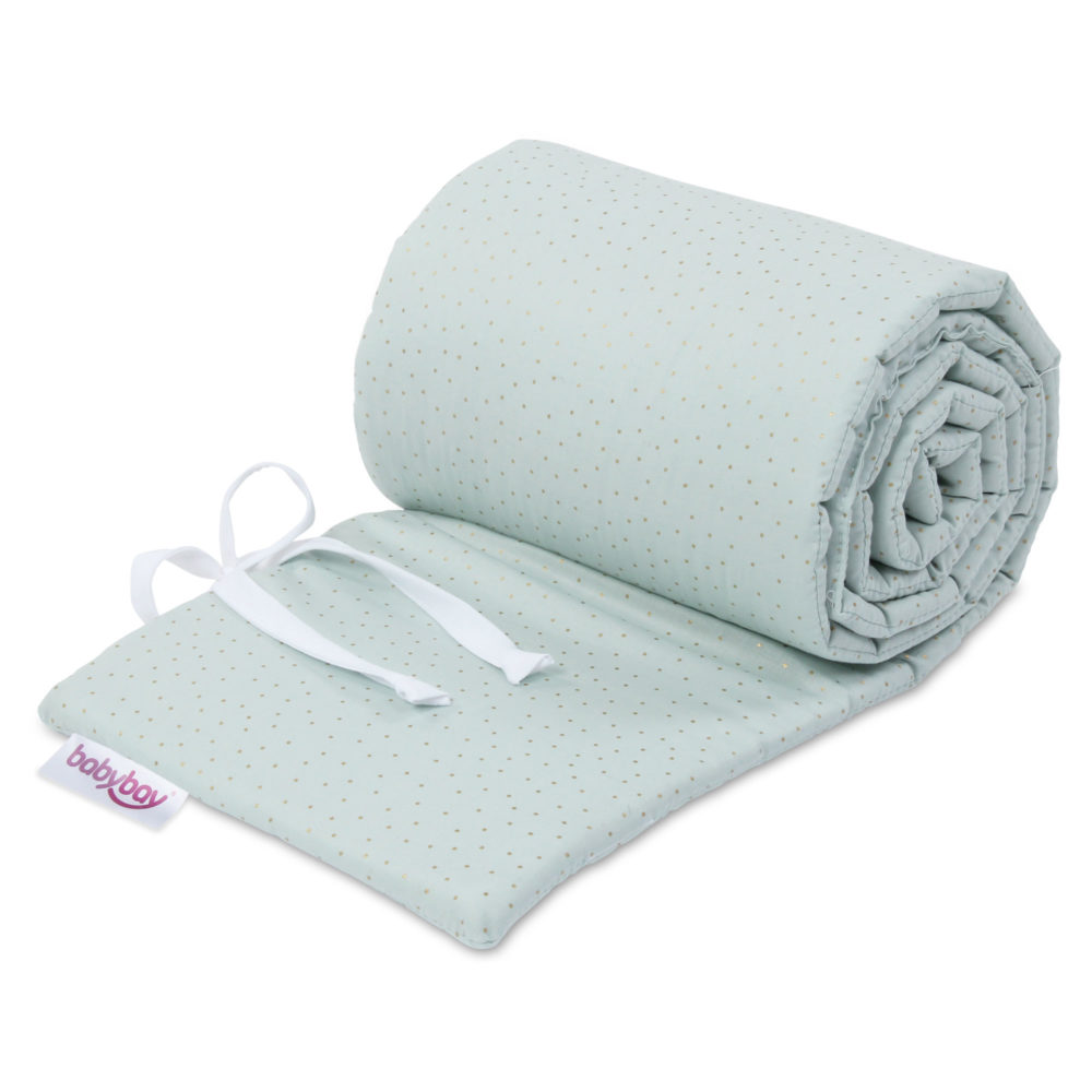 entourage – coton organique Royal – menthe / pois – pailleté or