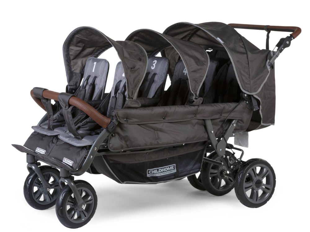 Six Seater poussette + housse de pluie, pare-soleil – anthracite
