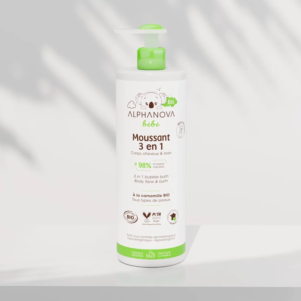 Moussant 3 en 1 Bébé – certifié bio