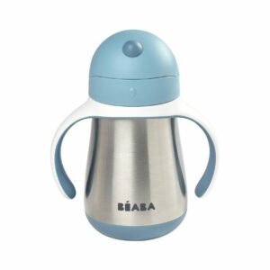 Tasse paille inox - 250 ml - bleu