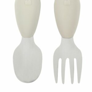 Lot de 2 pré-cuilleres d‘apprentissage - inox - gris velours