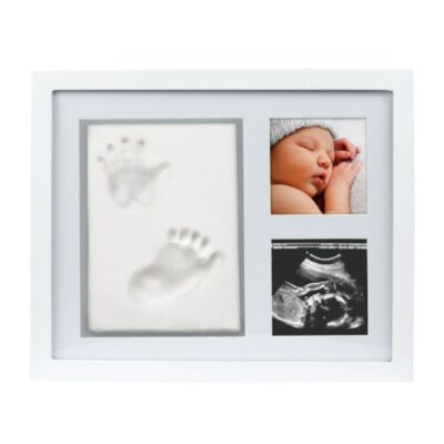 Cadre pour empreinte de bébé et deux photos